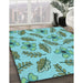 Machine Washable Transitional Earth Green Rug in a Family Room, wshpat1005lblu