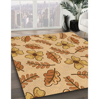 Patterned Yellow Orange Rug, pat1005org