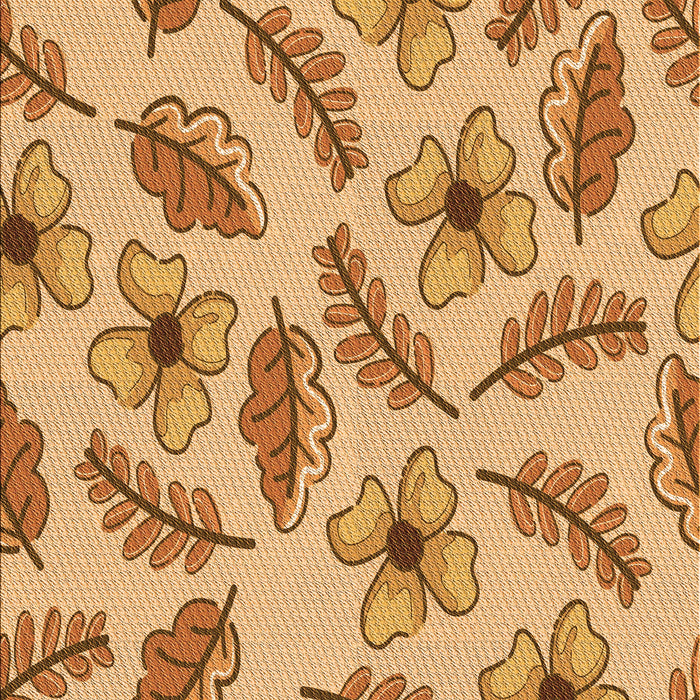 Patterned Yellow Orange Rug, pat1005org