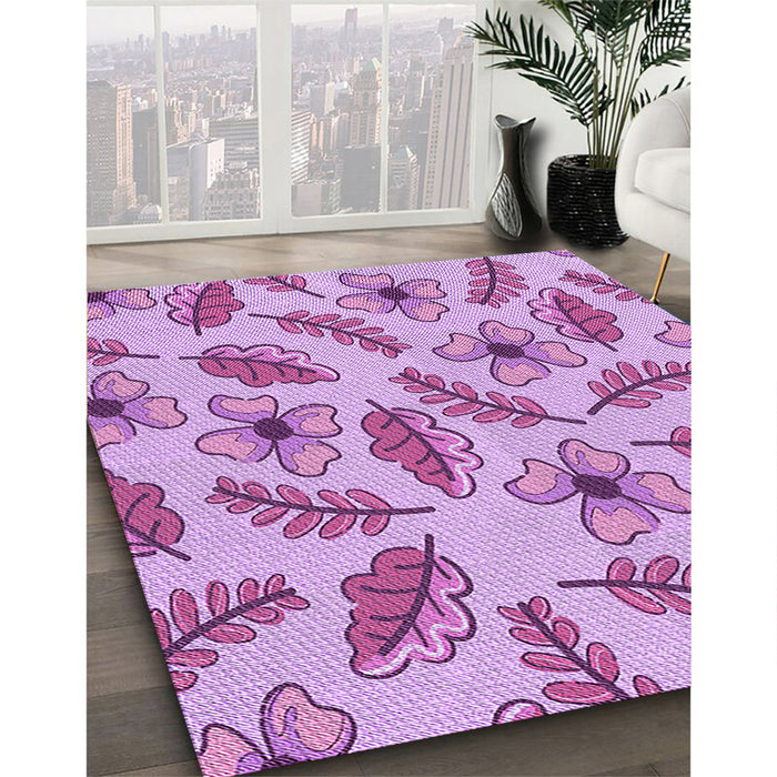 Patterned Orchid Purple Rug in Family Room, pat1005pur