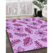 Machine Washable Transitional Orchid Purple Rug in a Family Room, wshpat1005pur