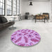 Machine Washable Transitional Orchid Purple Rug in a Washing Machine, wshpat1005pur