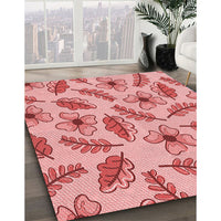 Patterned Pastel Pink Rug, pat1005rd