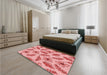 Patterned Pastel Pink Rug in a Bedroom, pat1005rd