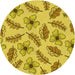 Square Patterned Golden Yellow Rug, pat1005yw