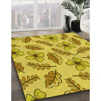 Patterned Golden Yellow Rug, pat1005yw