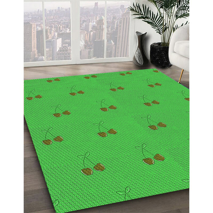 Machine Washable Transitional Lime Green Rug in a Family Room, wshpat1006grn