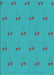 Patterned Aqua Cyan Blue Rug, pat1006lblu