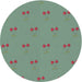 Sideview of Patterned Blue Green Novelty Rug, pat1006