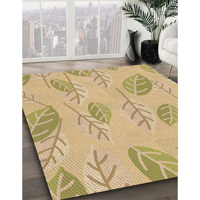 Patterned Caramel Brown Rug in Family Room, pat1007brn