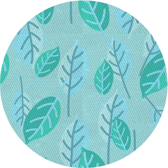 Square Machine Washable Transitional Blue Turquoise Green Rug in a Living Room, wshpat1007lblu