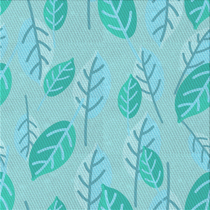 Round Patterned Blue Turquoise Green Rug, pat1007lblu