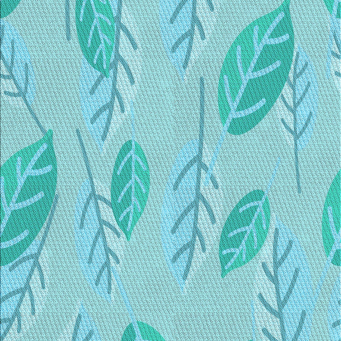 Patterned Blue Turquoise Green Rug, pat1007lblu