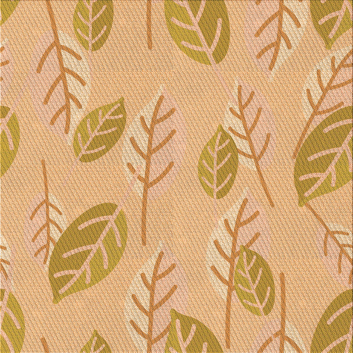 Round Patterned Orange Rug, pat1007org