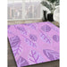 Patterned Purple Rug in Family Room, pat1007pur