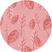 Square Patterned Pastel Pink Rug, pat1007rd