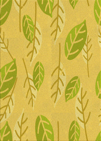 Machine Washable Transitional Yellow Rug, wshpat1007yw