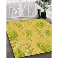 Patterned Yellow Rug, pat1007yw