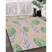 Patterned Khaki Green Novelty Rug in Family Room, pat1007