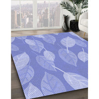 Patterned Light Slate Blue Rug, pat1008blu