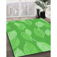 Patterned Neon Green Rug, pat1008grn