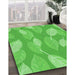 Machine Washable Transitional Neon Green Rug in a Family Room, wshpat1008grn