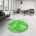 Machine Washable Transitional Neon Green Rug in a Washing Machine, wshpat1008grn