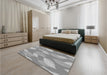 Patterned Cloud Gray Rug in a Bedroom, pat1008gry