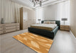 Patterned Neon Orange Rug in a Bedroom, pat1008org