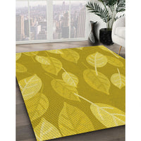 Patterned Dark Golden Brown Rug, pat1008yw