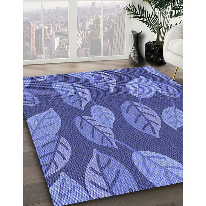 Patterned Sky Blue Rug in Family Room, pat1009blu
