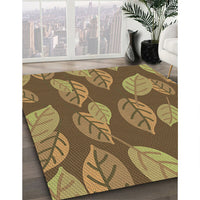 Patterned Dark Bronze Brown Rug, pat1009brn