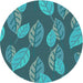 Square Patterned Dark Turquoise Green Rug, pat1009lblu