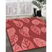 Machine Washable Transitional Red Rug in a Family Room, wshpat1009rd