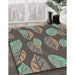 Machine Washable Transitional Dark Sea Green Rug in a Family Room, wshpat1009