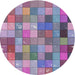 Square Machine Washable Transitional Purple Rug, wshpat100