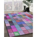 Patterned Purple Novelty Rug in Family Room, pat100