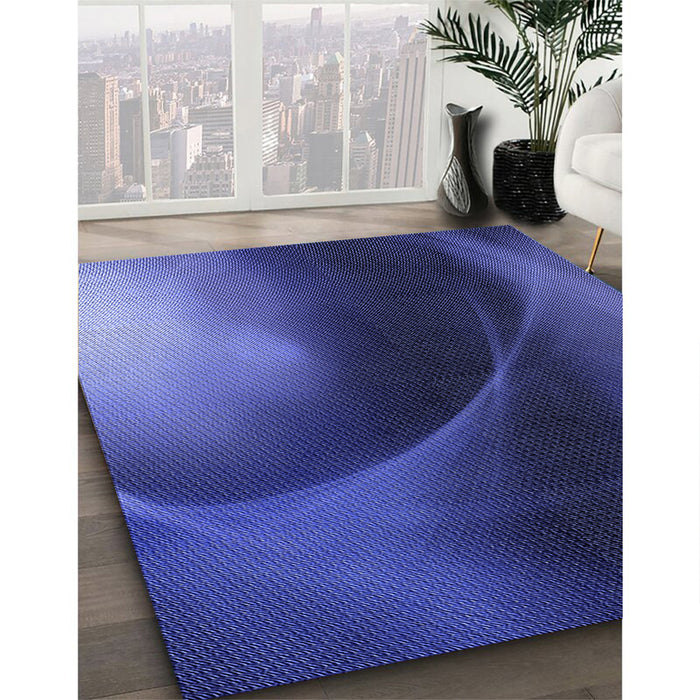Machine Washable Transitional Denim Dark Blue Rug in a Family Room, wshpat101blu