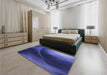 Patterned Denim Dark Blue Rug in a Bedroom, pat101blu