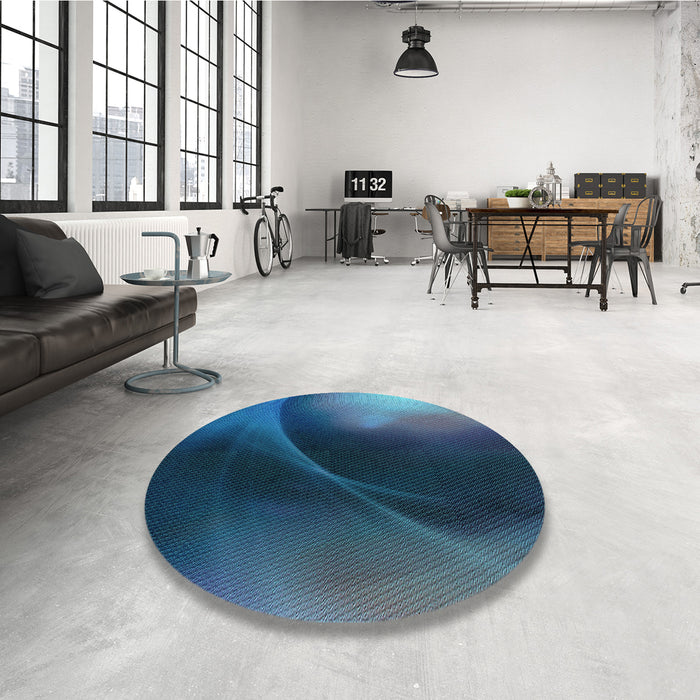 Machine Washable Transitional Blue Ivy Blue Rug in a Washing Machine, wshpat101lblu