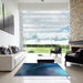 Square Patterned Blue Ivy Blue Rug in a Living Room, pat101lblu