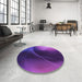 Machine Washable Transitional Bright Purple Rug in a Washing Machine, wshpat101pur