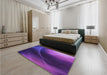 Patterned Bright Purple Rug in a Bedroom, pat101pur