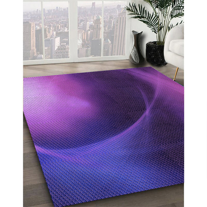 Patterned Bright Purple Rug in Family Room, pat101pur