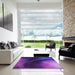 Square Patterned Bright Purple Rug in a Living Room, pat101pur