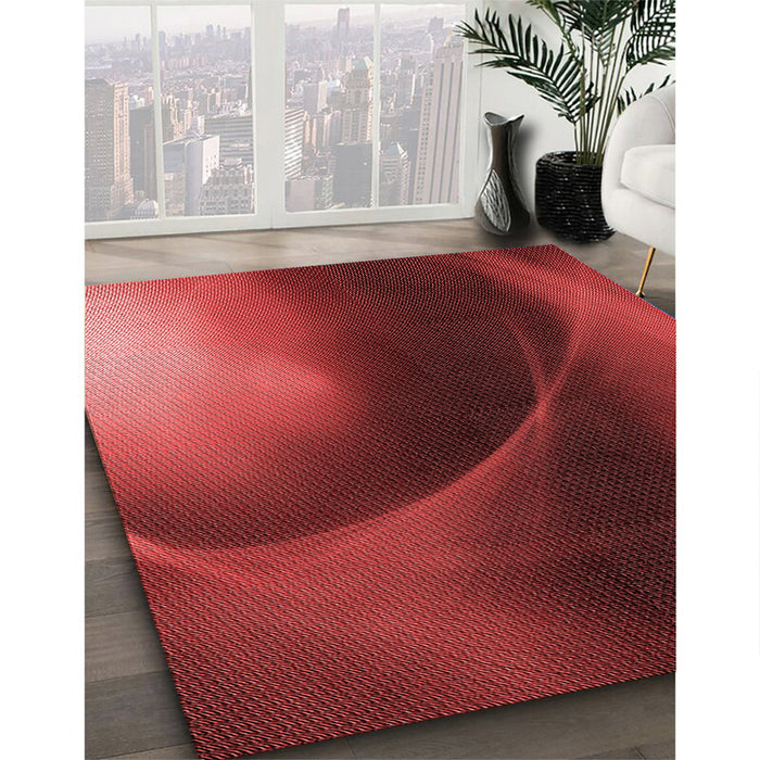 Machine Washable Transitional Red Rug in a Family Room, wshpat101rd