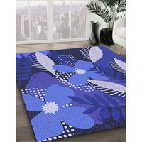 Patterned Sky Blue Rug, pat1010blu