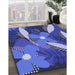 Machine Washable Transitional Sky Blue Rug in a Family Room, wshpat1010blu