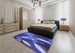 Patterned Sky Blue Rug in a Bedroom, pat1010blu