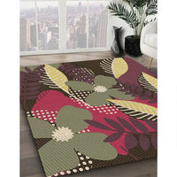 Patterned Brass Green Rug, pat1010brn